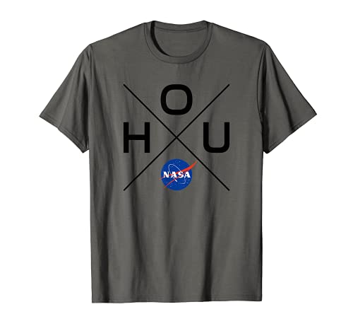 NASA x Houston Cross Design (Black) - Houston, Texas T-Shirt