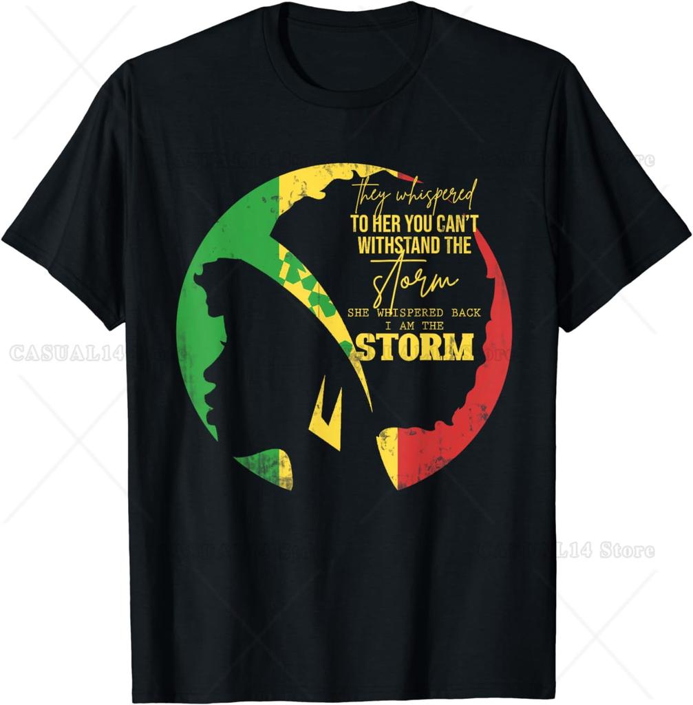 Sie flüsterte zurück Ich bin der Sturm Damen Afroamerikanisches T-Shirt Unisex Baumwolle Kurzarm