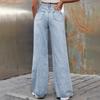 Damenhose Große Größe Stretch Jeans Lose Halbelastische Hose