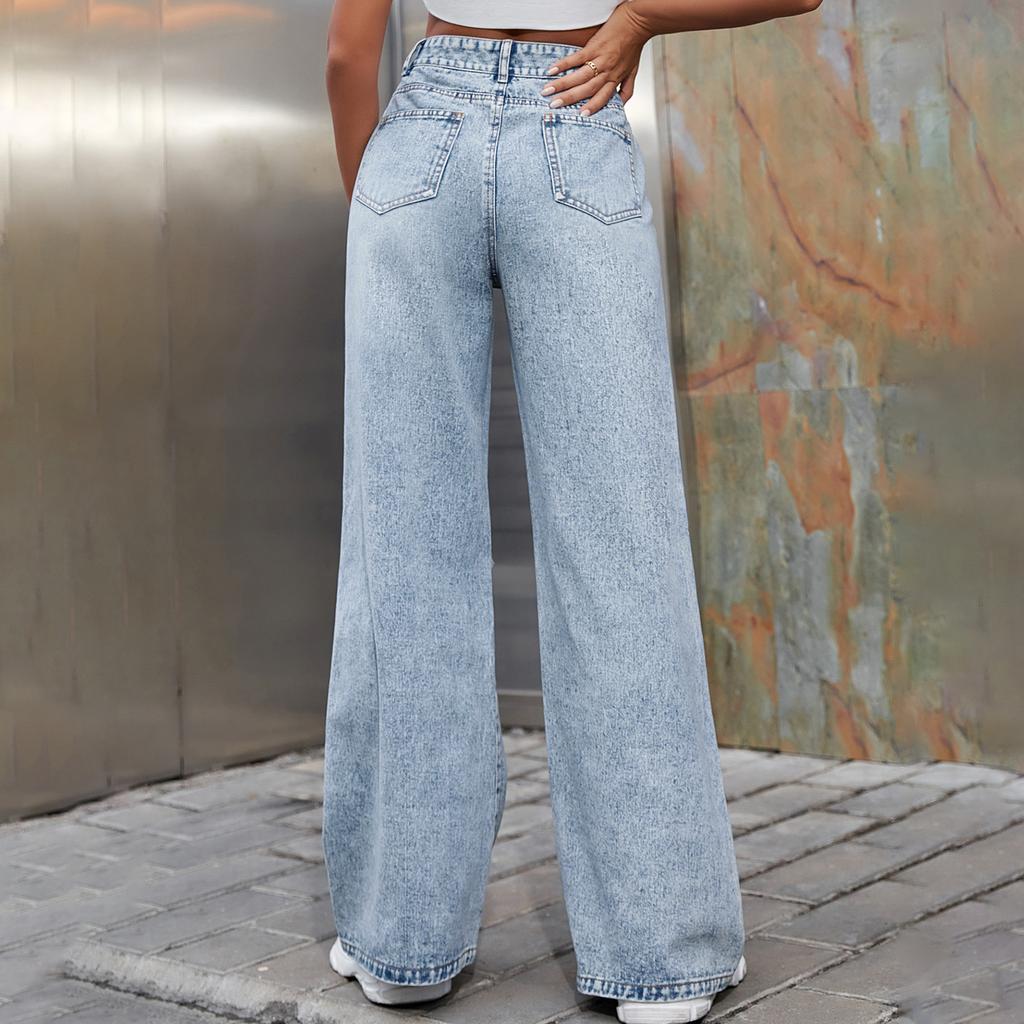 Damenhose Große Größe Stretch Jeans Lose Halbelastische Hose