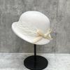 Celebrity Daughter Wind Black Lace Wool Hat Bow Beret Female Elegant Foreign Style Top Hat