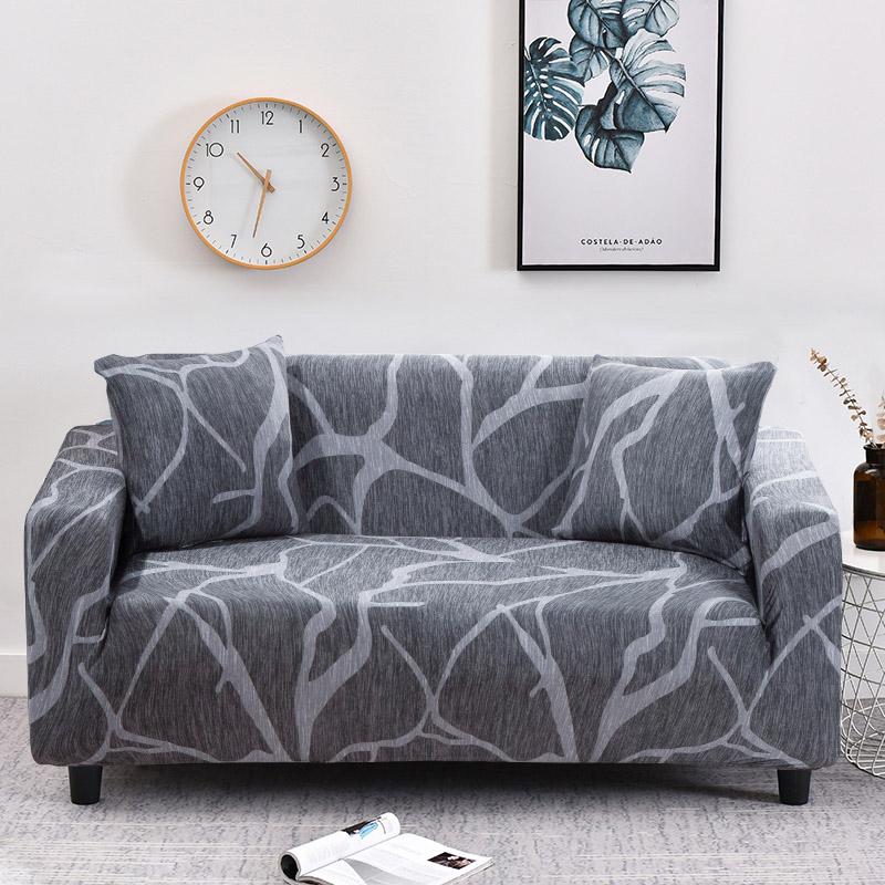 Stretch Sofa Cover Geometry  For Living Room Furniture Protector Couch Cover With Elastic Bottom Sofa Slipcovers For Pets, Kids