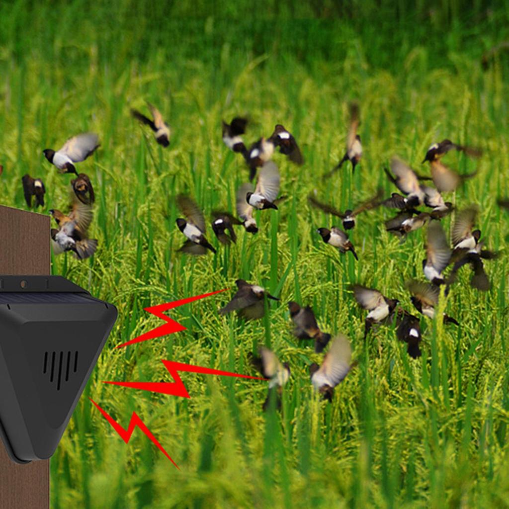 Solar Animal Repellents Repelling Solar Alarm Bird Repeller with 13 Modes of Sound Playback Bird Dog Repellents Outdoor Garden