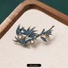 Chinese imitation burnt blue point green brooch women's retro temperament pin classical cheongsam placket corsage accessories