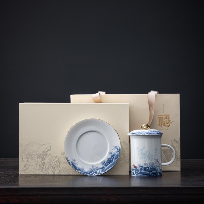 High-end Merchandise Linglong Office Cup Ceramic Cup Graduation Season Opening Ceremony Business Enterprise Senior Gift Set