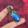 Labradorite Pendant Copper Wire Wrapped Pendant Natural Gemstone Pendant Copper Jewelry Handmade Pendant Wire Wrapped Jewelry Gifts for Him