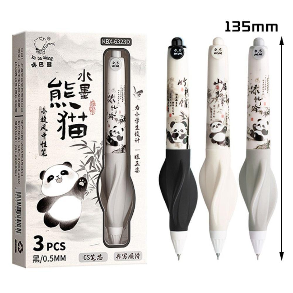 3PCS Quick Drying Neutral Pen 0.5mm Black Ink Writing Tool Office Signature Pen  Students