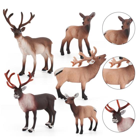 Animal Figurine Durable Cognitive Competence Educational Toy Desk Decoration Christmas Elk