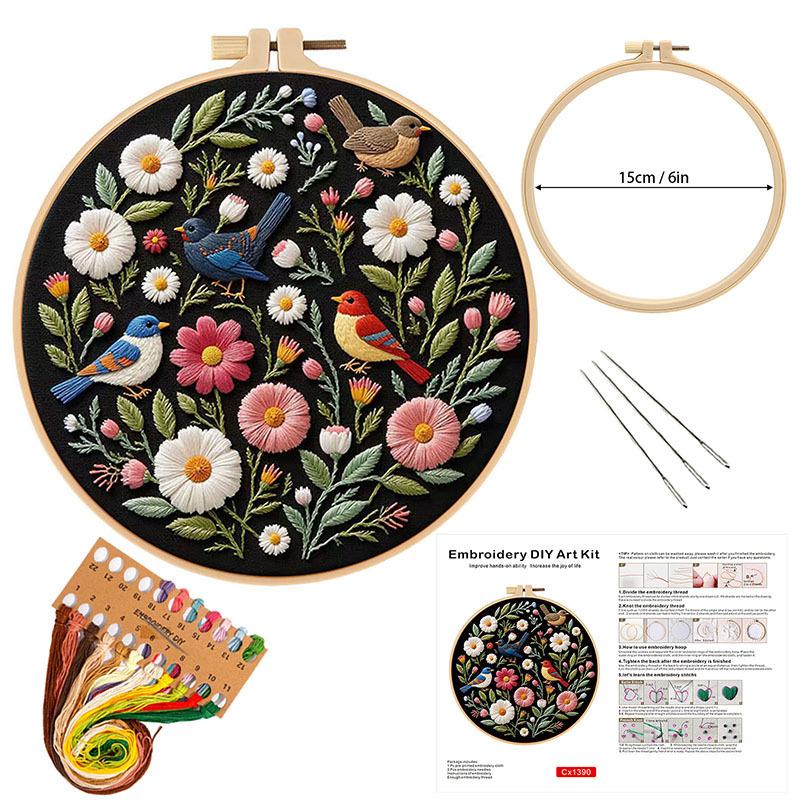Nuovo Prodotto Ricamo a Mano Fai da Te Fiore e Uccello Borsa Materiali Fatti a Mano Tessuto Creativo Kit Ago e Filo