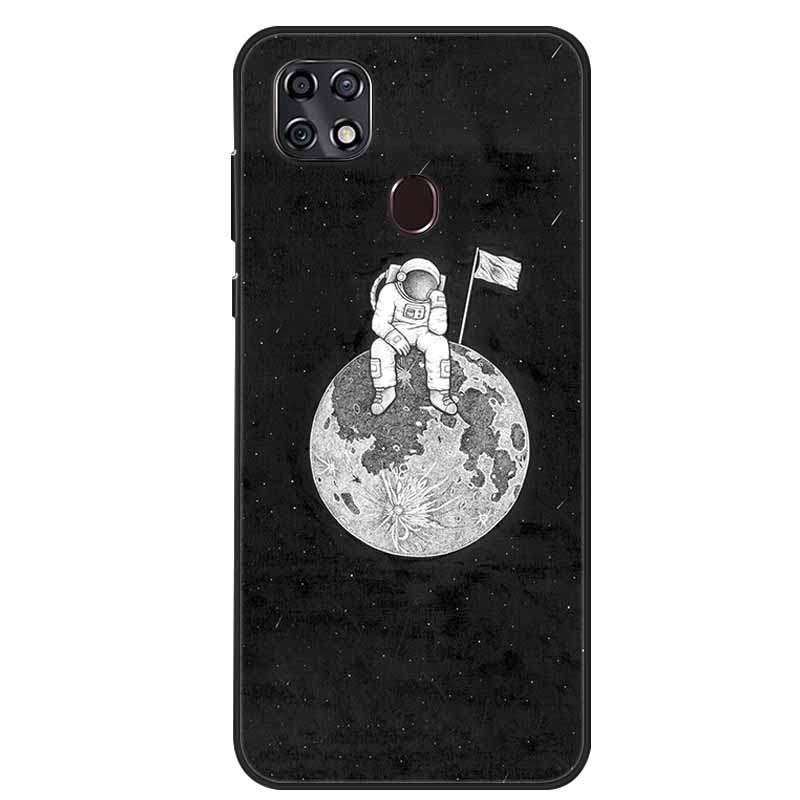 

Для ZTE Blade 20 Smart Чохол-книжка Астронавт ТПУ М яка Силіконова Задня Кришка Чохол для Телефона Для ZTE Blade 10 Smart V1050 Коке Людина в Космосі Funda -ZTE Blade 20 Smart