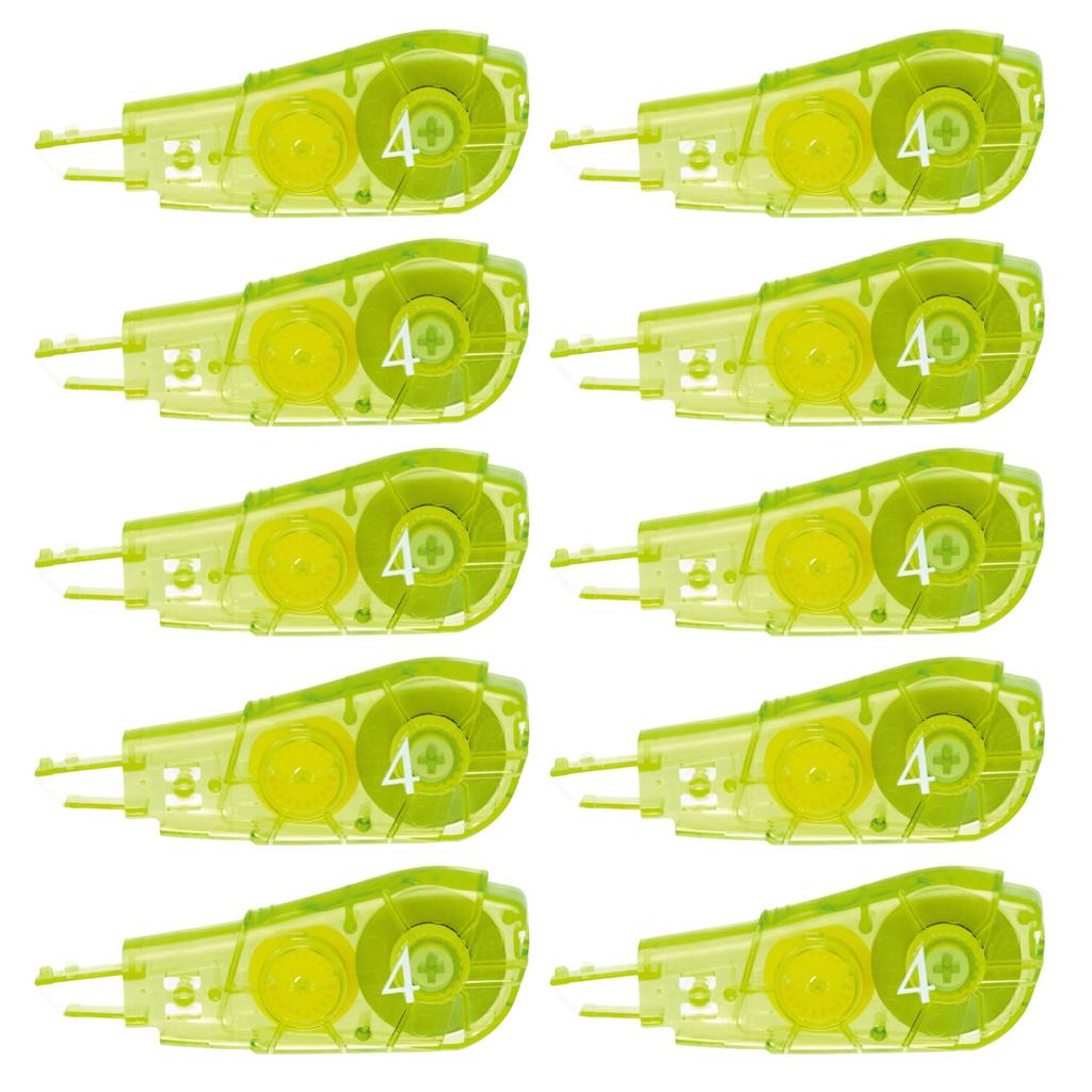 Plus Correction Tape Whiper PT Replacement Tape 4mm Green Refill 10-Pack 48-760×10