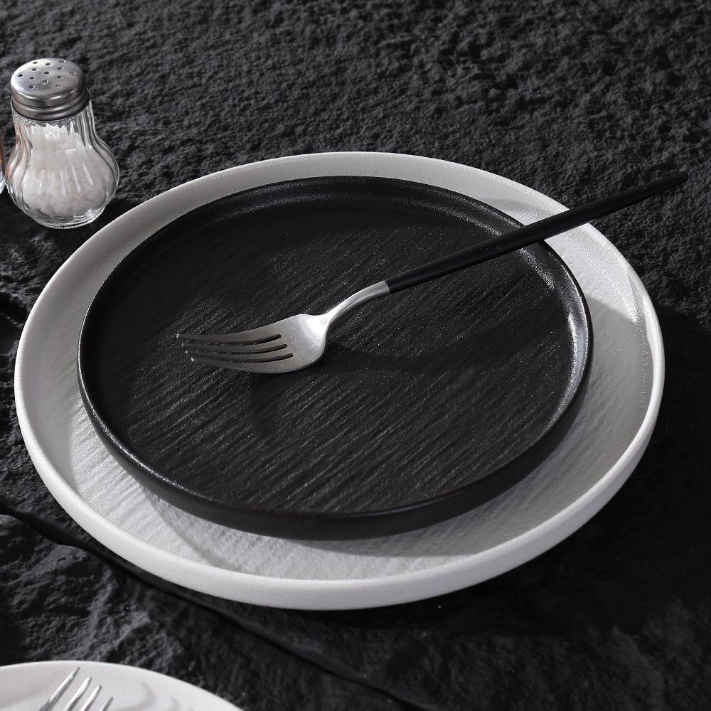 Flowing Sand Effect Ceramic Steak Plate Set
