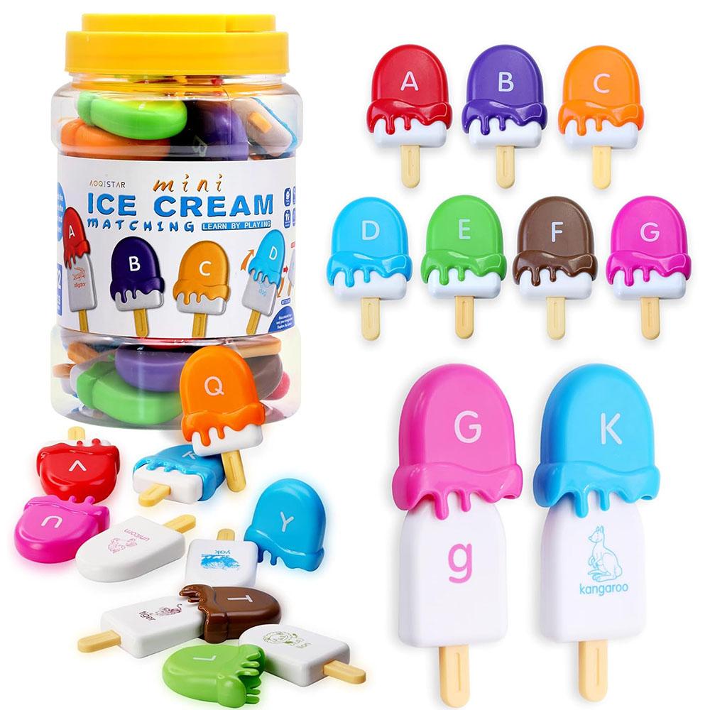 Interesting Toys Unisex Kids Montessori Learning Toys Double-Sided Alphabet Matching Game With Uppercase Lowercase Preschool Educational Sorting Toy For Kids