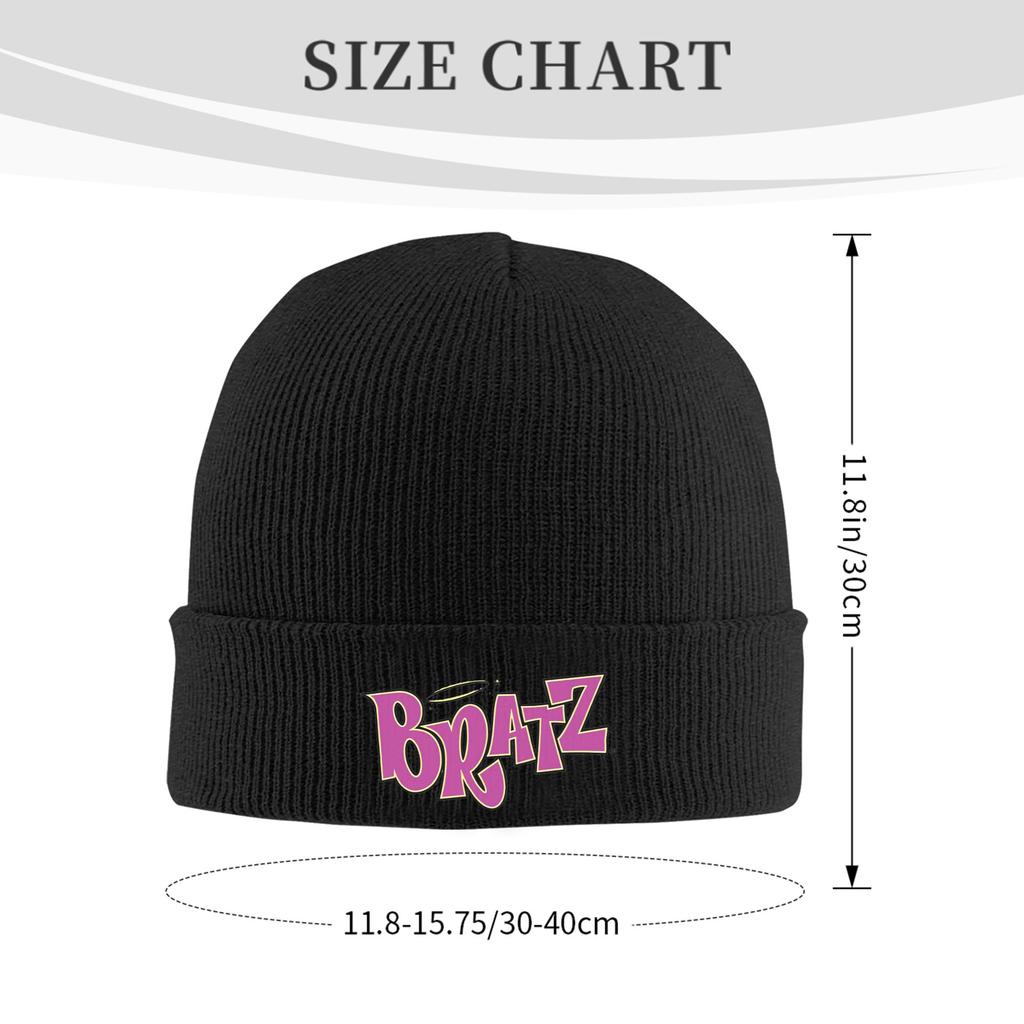 bratz logo Warm Knitted Cap Winter Knit Bonnet Hat Skullies Beanies Hip Hop Caps for Unisex