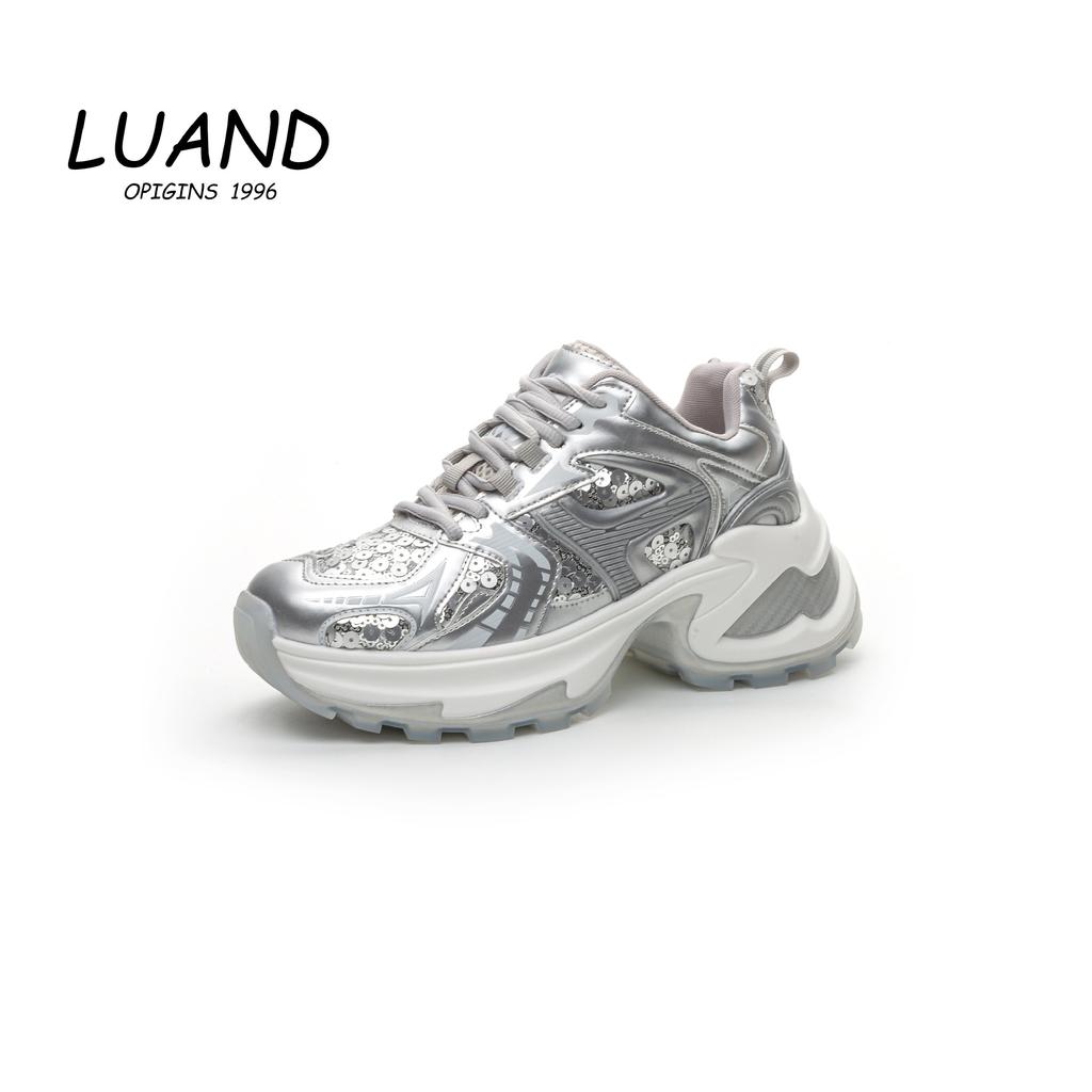 Exclusive for 2025 Summer New Casual Shoes Starry Night Flight Platform Breathable Sequins Silver Dad Shoes Women