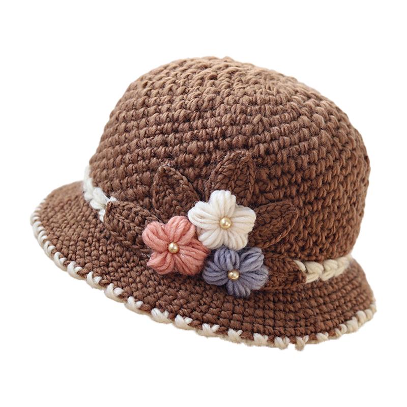 Handmade Crochet Knit Bucket Hat With Flower - Warm & Stylish, The Viral Must-Have Winter Hat For Women And Mom