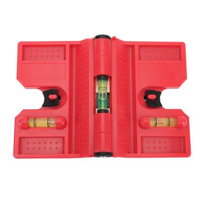 Nivel de Poste Magnético Profesional Alta Precisión 3 Ampollas Herramienta de Nivel de Poste Plegable con Bucle Elástico