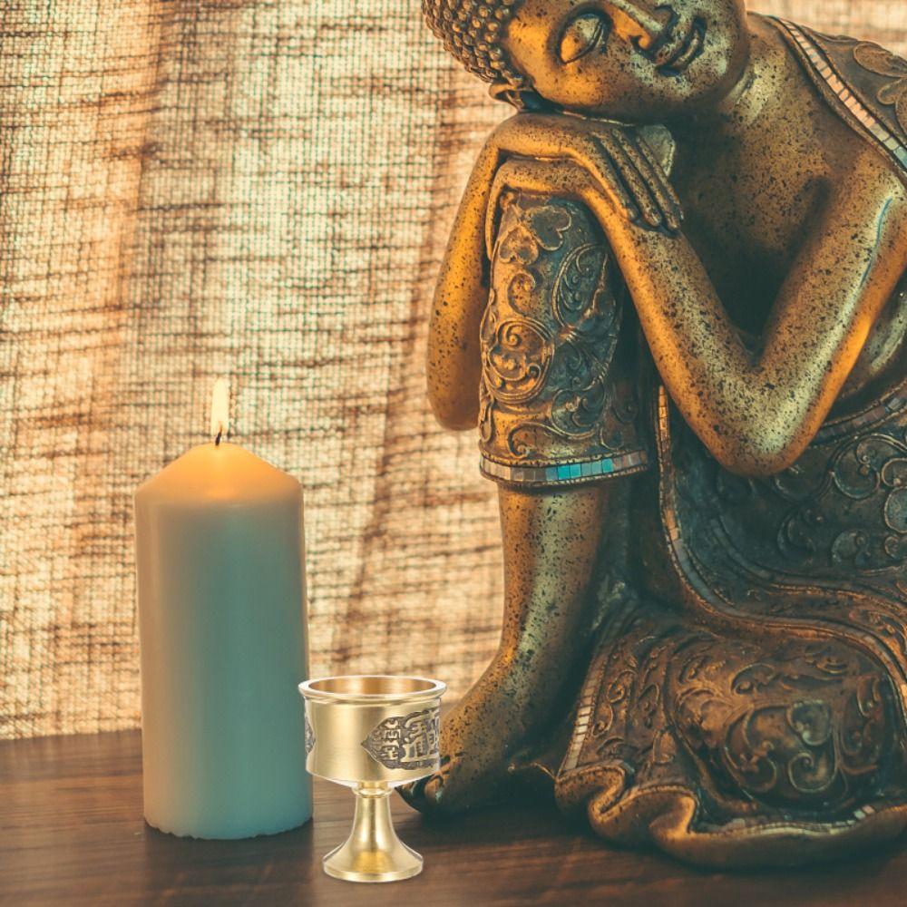 Reine Kupfer Messing Opferbecher Verblassen nicht Hohe Füße Weinglas Kreativer Kupfer Gottesbecher Büro