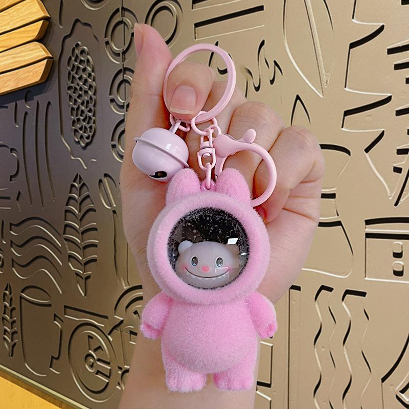 

2025 Новый Светящийся Звуковой Брелок LABUBU Звездное Небо Астронавт Медведь Креативный Подвеска для Сумок Аксессуары розовый