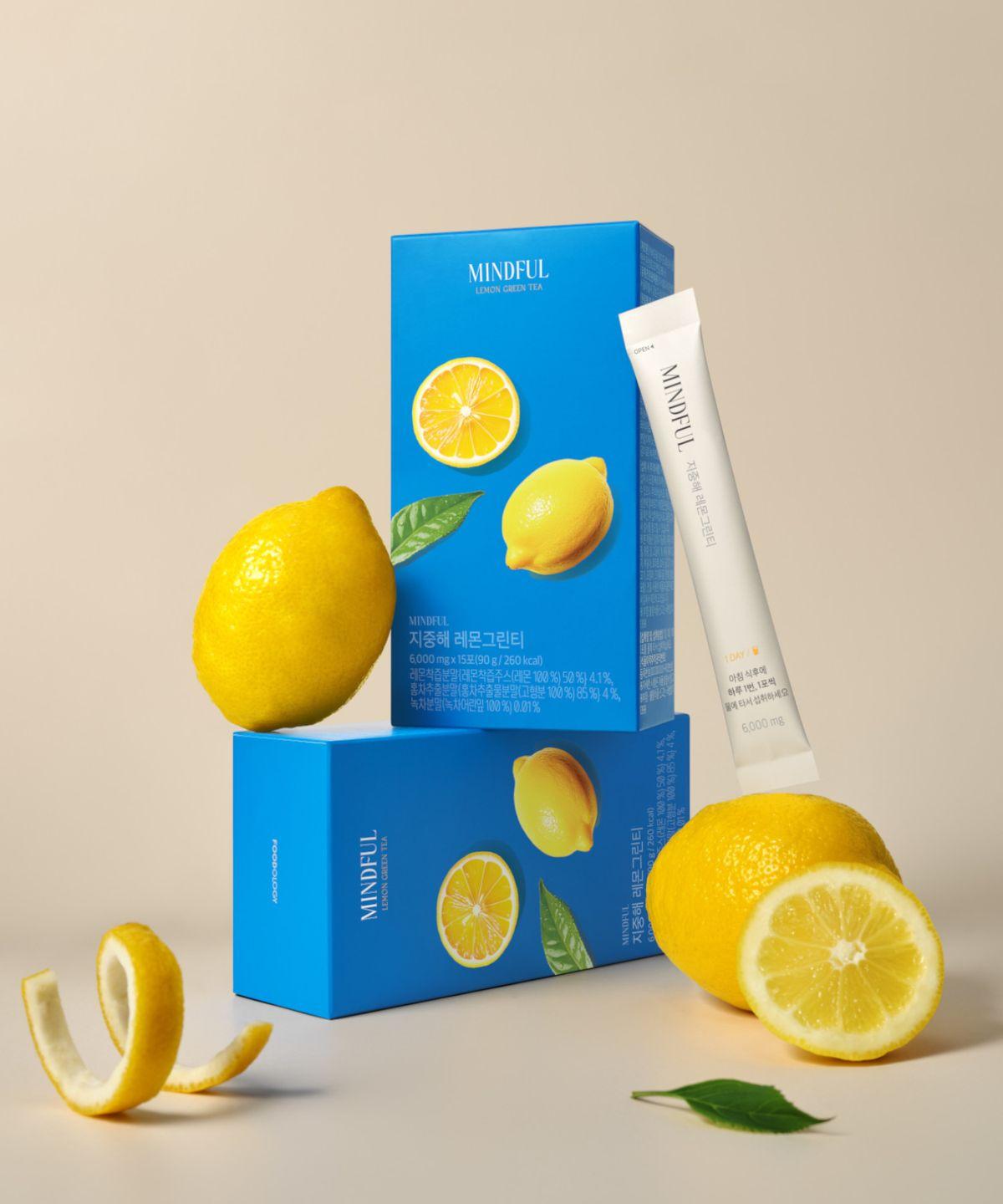 Mindful Mediterranean Lemon Green Tea Water Mix 30-Day Supply (15 packets x 2 boxes)