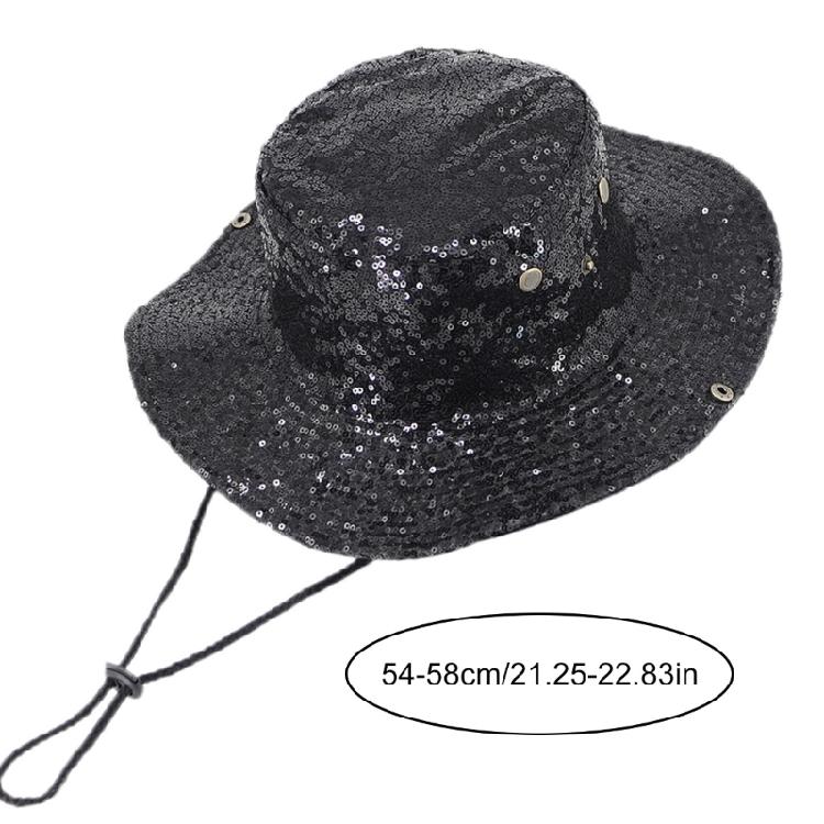 Sequined Bucket Hat Outdoor Sun Hat for Outdoor Fishing Hiking Caps Breathable Sunscreen for Hot Season