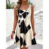 Women's Round Neck Sleeveless Camo & Tiger Print Mini Dress, Casual A-Line Dresses for Spring & Summer