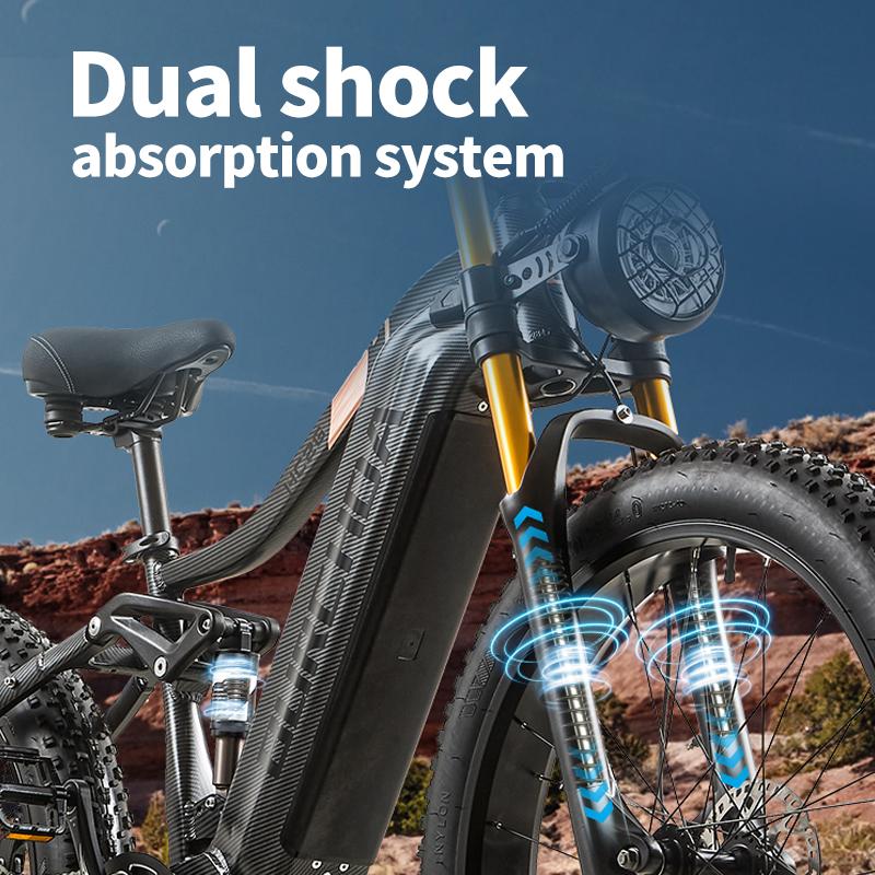 BURCHDA-HC26PRO electric bike for adults, 1500W motor, 48V 30AH battery, 26’ wide off-road tyres, mountain and snow electric bike, off-road bike