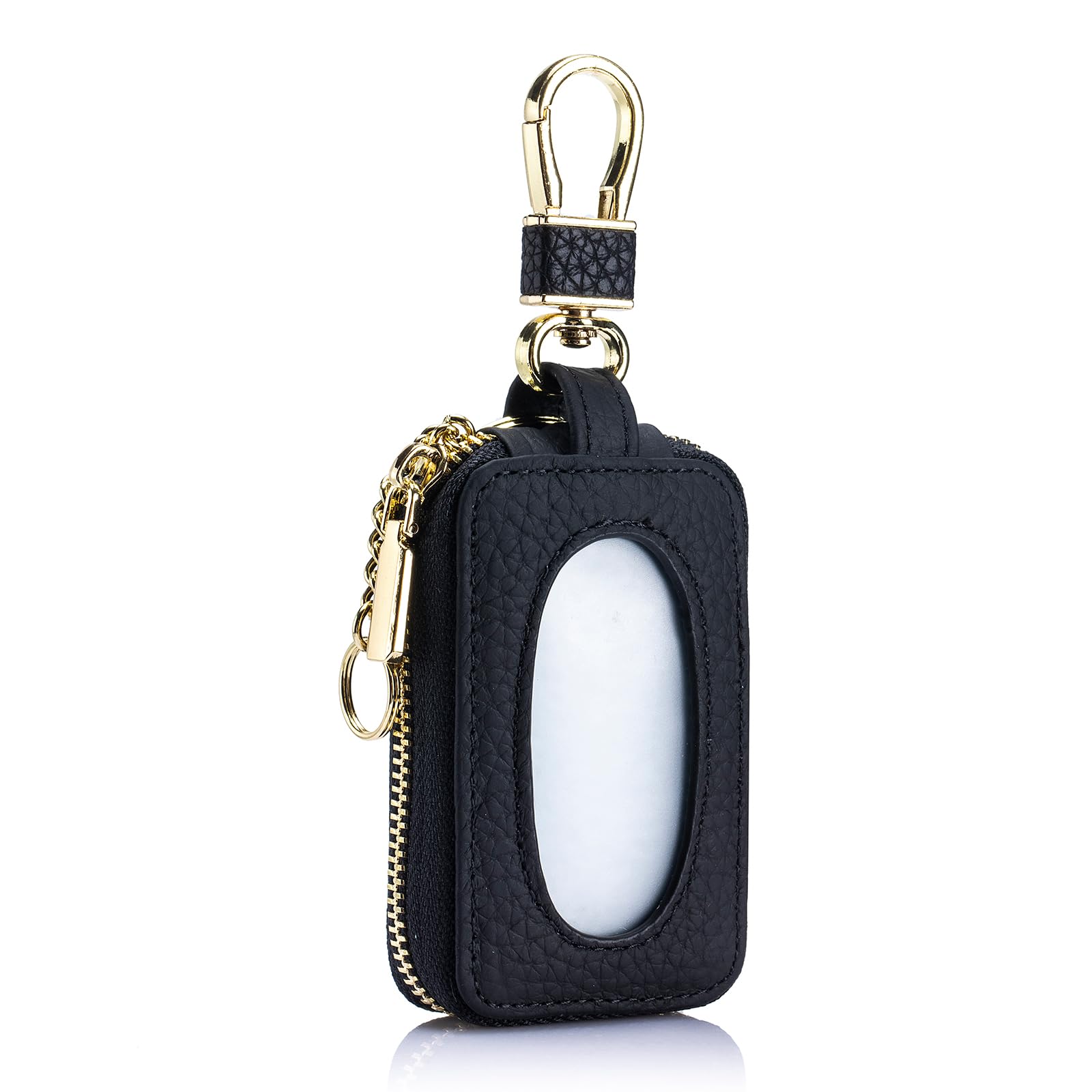 

[imeetu] Настоящая кожаная смарт-чехол для ключей для женщин, вращающийся на 360°, с карабином и окном, [Управление с вставленным ключом], и брелок, компактный,