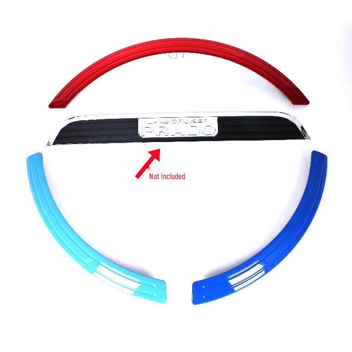 Fits 18 Toyota Prado Models: Rearview Mirror, Taillight Covers, Fog Light Eyebrow, and Spare Tire Trim.