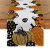 Halloween Table Runner Pumpkin Ghost Pattern Dinner Desk Cover Cloth Spooky Party Holiday Decoration Home Dining Room Kitchen Supplies