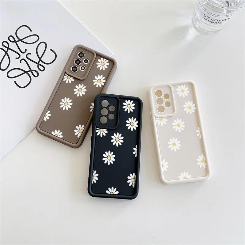 Retro Daisy Flowers Silicone Phone Case For Iphone17 16pro 15pro 14 13 12 11 12pro 13pro Max 14plus Anti Fall Protective Cover