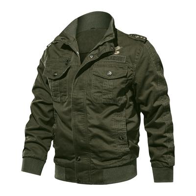Men's Autumn Jacket Washed Large Size Jacket Cotton Military Jacket Men's