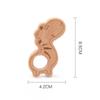 Natural Beech Wood Teething Toy Babies 3M Handcrafted Animal-Shaped Chew Stick With Smooth Finish