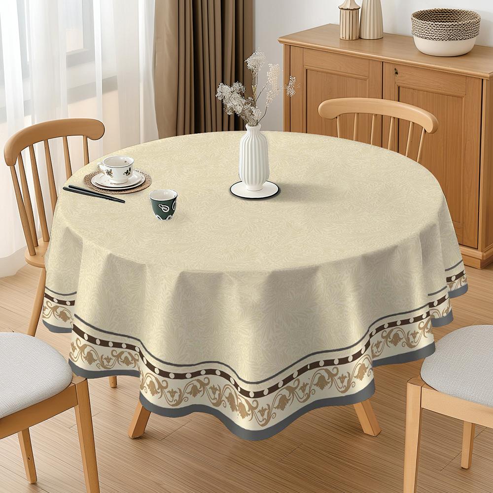 1PC New Simple Style Round Table Cloth Waterproof Oil-proof Anti-scalding Wash-Free PVC Table Cloth Scratch-resistant Durable