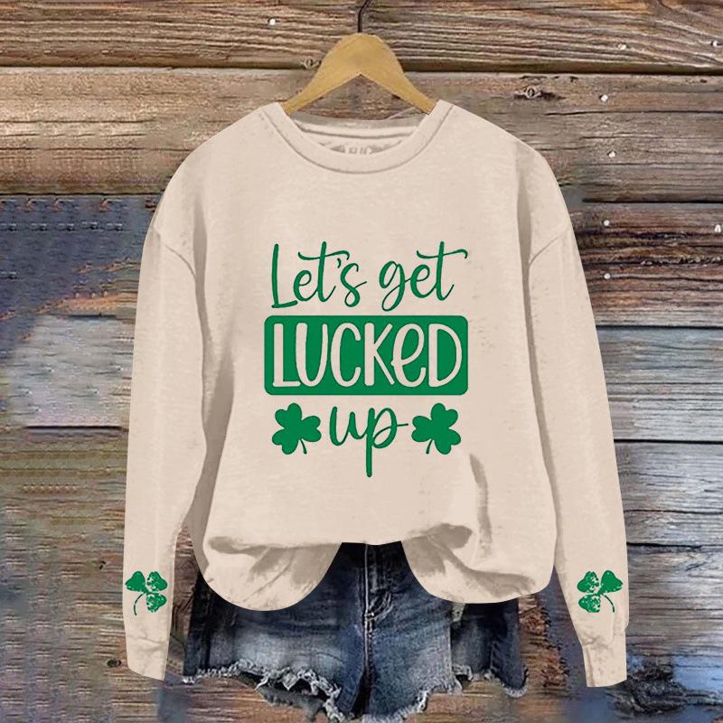 Unisex Simple Round Neck Letter Print Sweatshirt