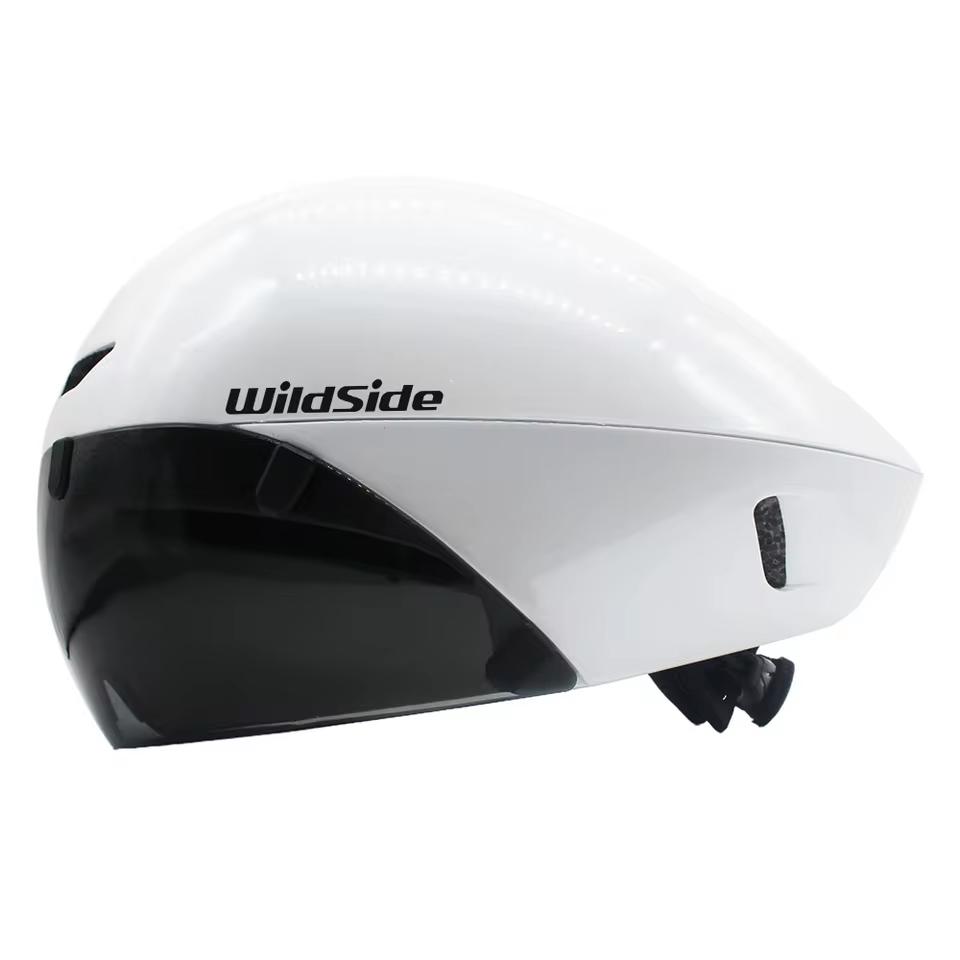Wildside Aero TT Rennradhelm Triathlon TT Racing Radsport Ultraleichter Fahrrad-Sicherheitshelm Brille Fahrradzubehör