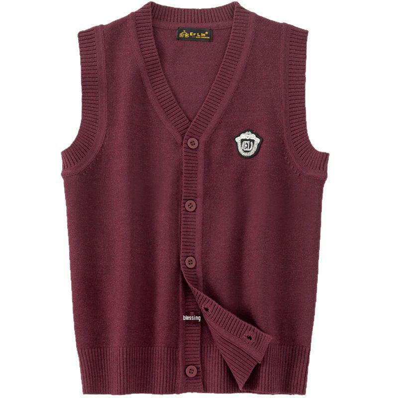 2026 Autumn/Winter Korean Style Knit Cardigan Vest for Boys & Girls - Warm Children's Vest