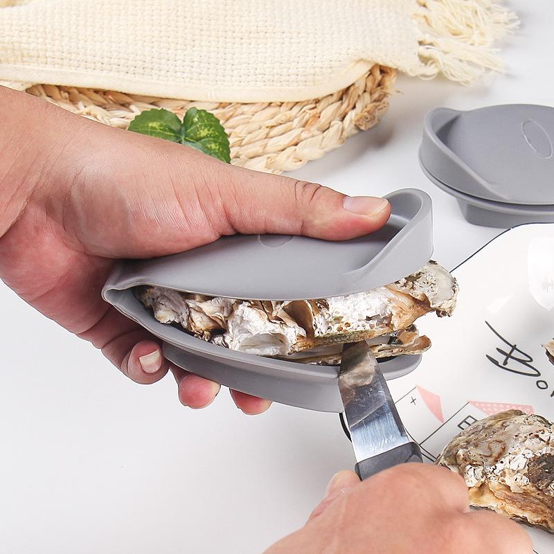 Protezione per mano con pinza a clip in silicone per ostriche per aprire ostriche, aprire conchiglie verdi, strumenti per aprire ostriche, gadget per aprire ostriche