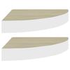 VidaXL Étagères d'angle murales 2 pcs Chêne et blanc 25x25x3,8 cm MDF