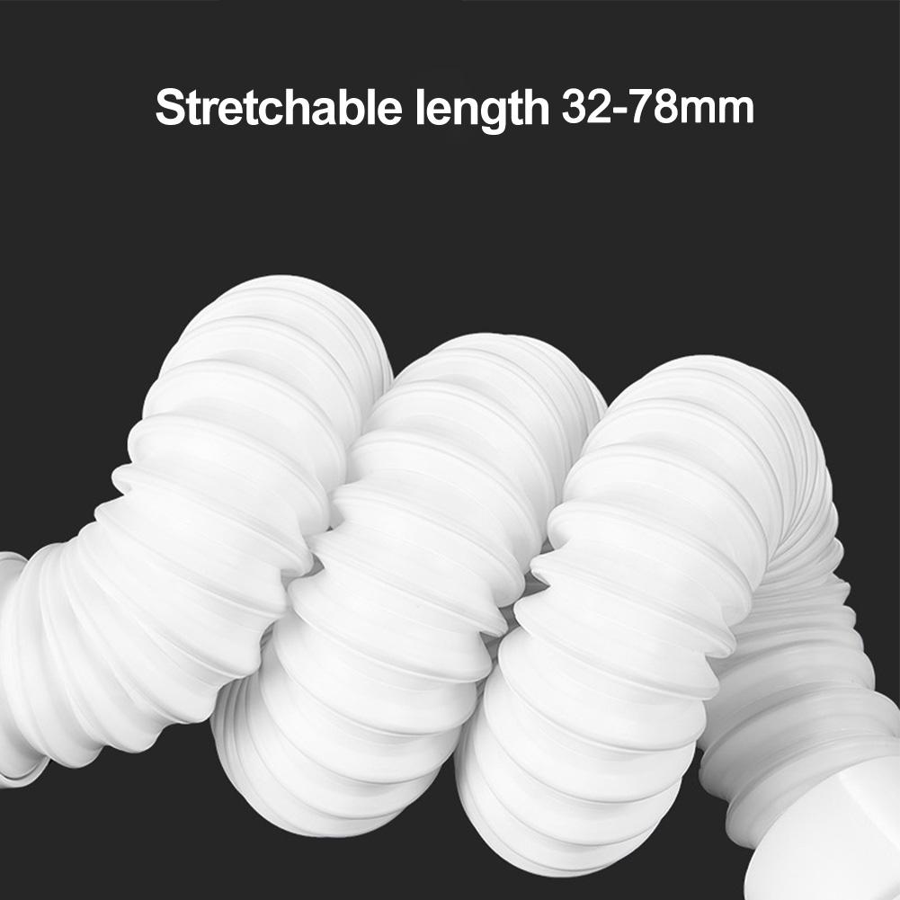 Sink Drain Pipe Extendable Flexible Hose 0.32 to 0.78 Meters with Fittings for Kitchen and Bathroom Wastewater Drain