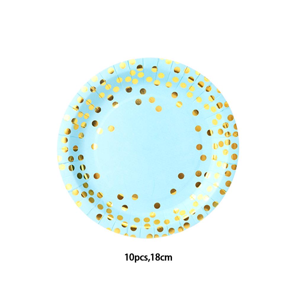 Multi-color Hot-Stamped Party Paper Tableware Set: Plates, Cups & Napkins