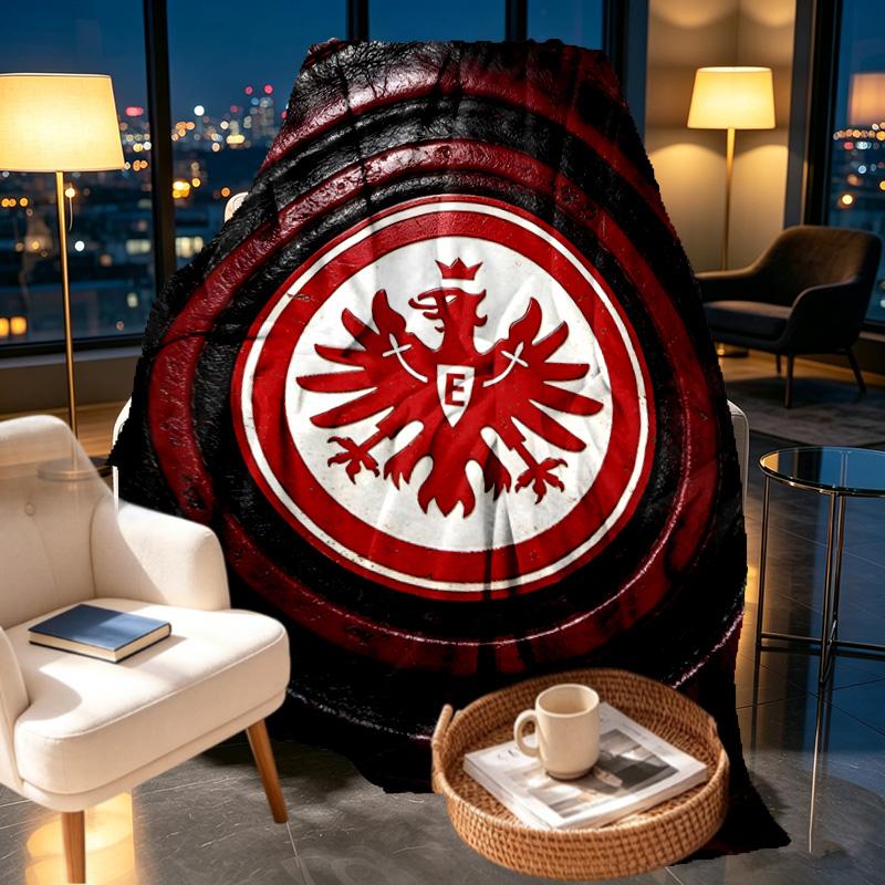 Eintracht Frankfurt Decke mit Aufdruck - Weich & Bequem, für Schlafzimmer, Reisen, Sofa, Heimdekoration - Geburtstags-Weihnachtsgeschenk für Freund