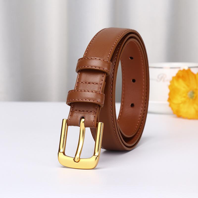 Japanese And Korean Lady Style Pure Cowhide Belt Women'S Simple Casual Jeans Belt Decorative Versatile Leather Women'S Belt