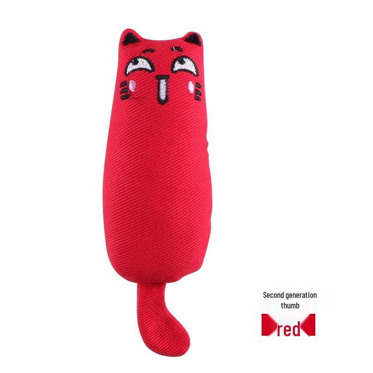 Pure Cotton Catnip Plush Teaser Stick - Cute Pet Self-Play Toy