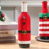 2pcs Christmas Decoration Supplies Knitted Striped Creative Wine Bottle Covers Kitchen Dining Room Wine Bottle Dress Up