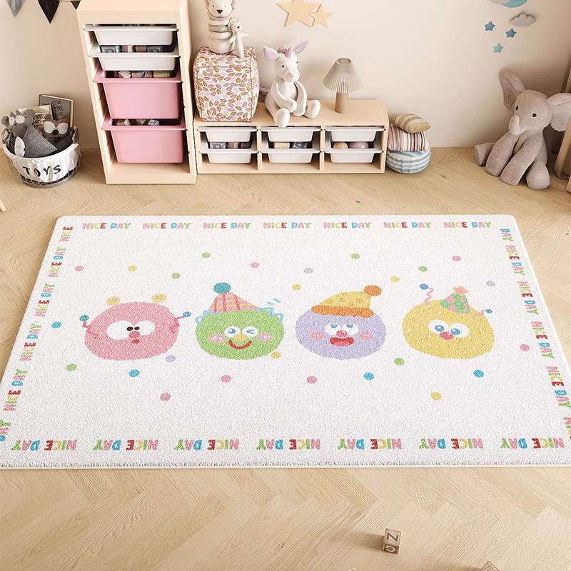 Cartoon Style Luxury Faux Cashmere Children's Floor Mat