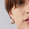High-End Metal Glossy Double-Layer Thick C-Shaped Earrings, Stud Earrings For Women'S Unique Personality And Versatile Earrings