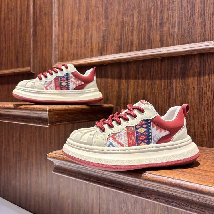 

Новая мода мужская обувь Four Seasons удобная обувь для студентов и мальчиков трендовые мягкие подошвы дышащие повседневные кроссовки для бега 44 красный/бежевый