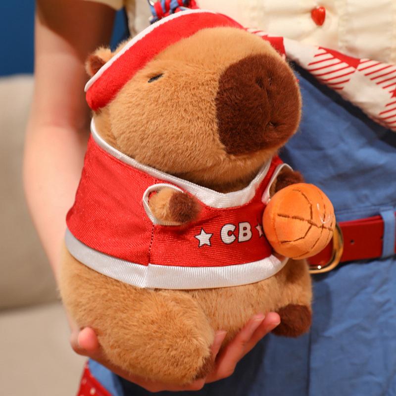 Kawaii Football Basketball Capibala Plush Doll Soft Cute Cartoon Animal Stuffed Toy Home Decor Gifts For Kids