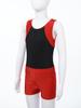 Barn Pojkar Rundhalsad ärmlös trikot Bodysuit Jumpsuit med shorts för Gymnastic Yoga Workout-tävling